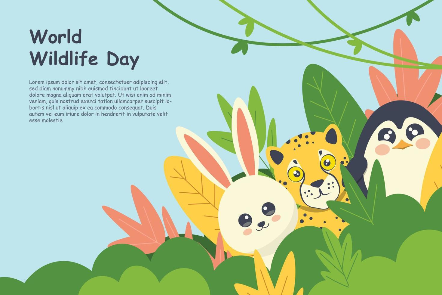 World Wildlife Day background. vector