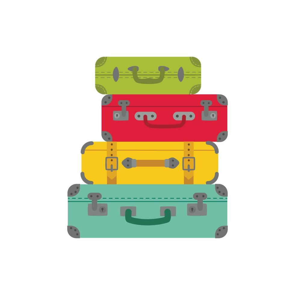 Icons luggage. Suitcases baggage vector