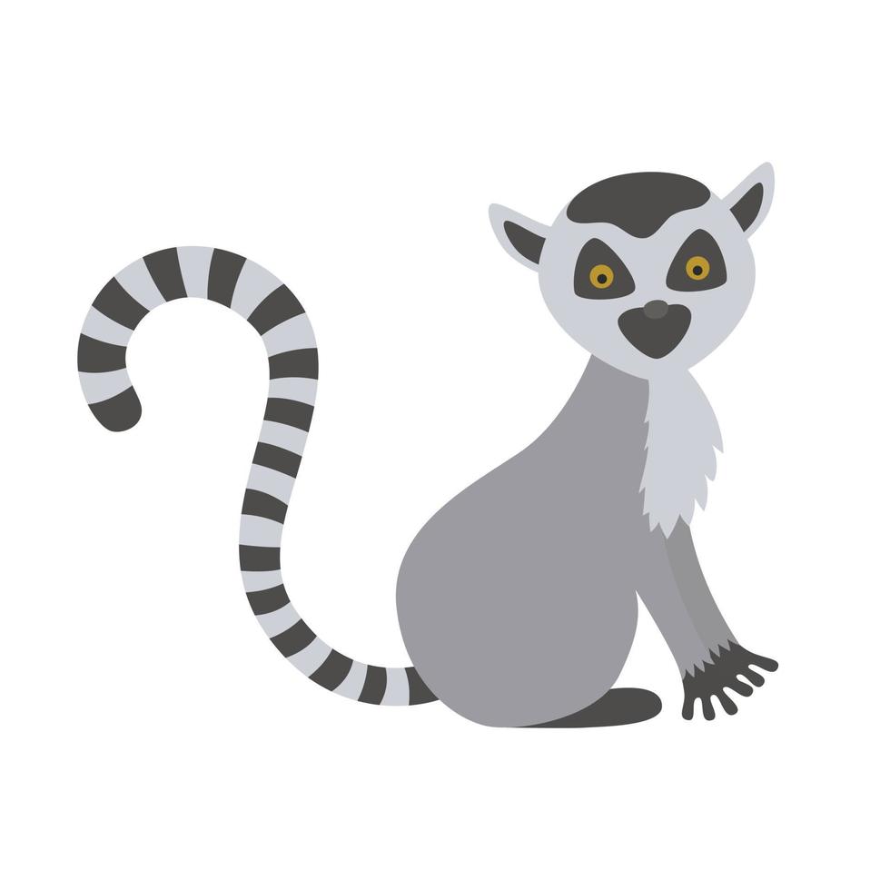 wild lemur sits vector