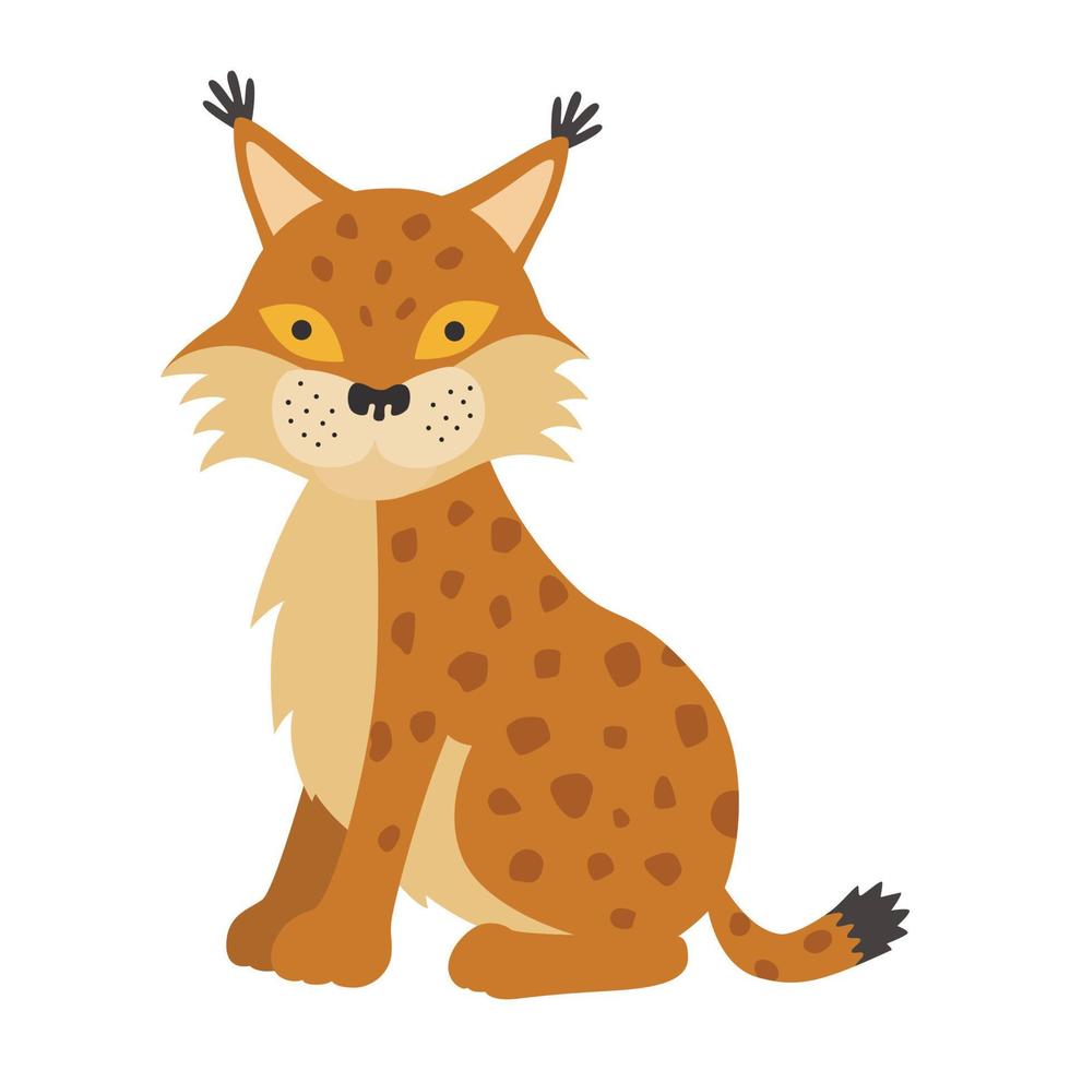 cute lynx illustration vector