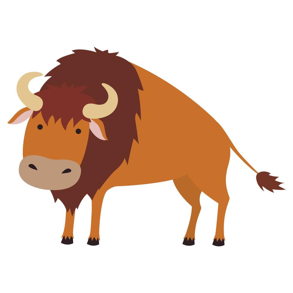 Cute bison cartoon vector