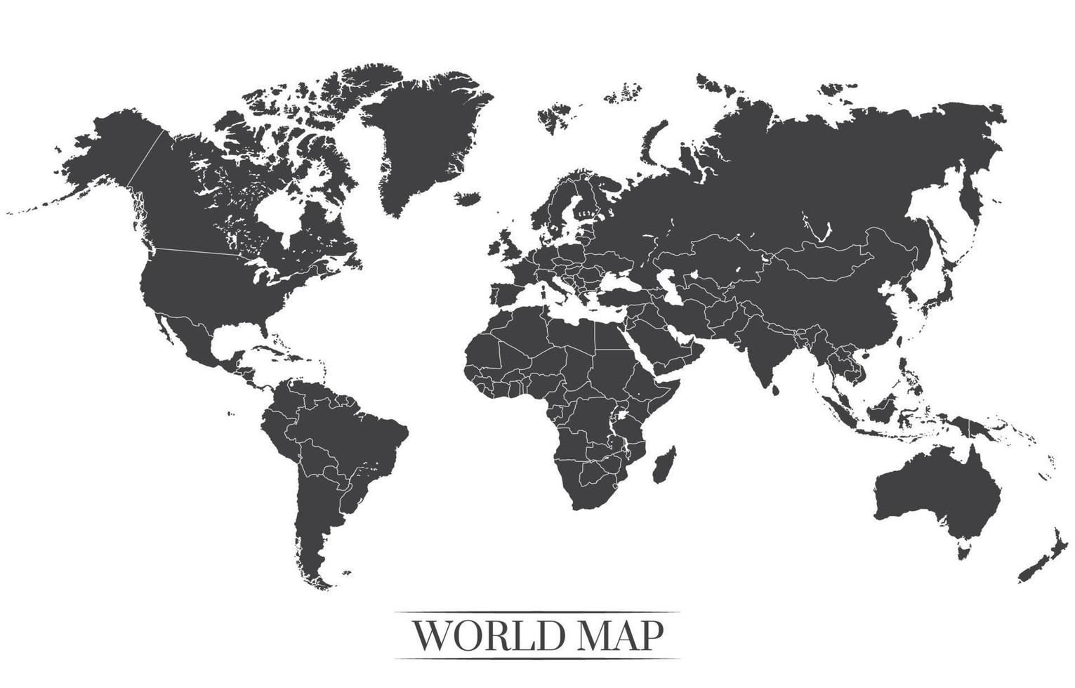 World Map in Black and White vector