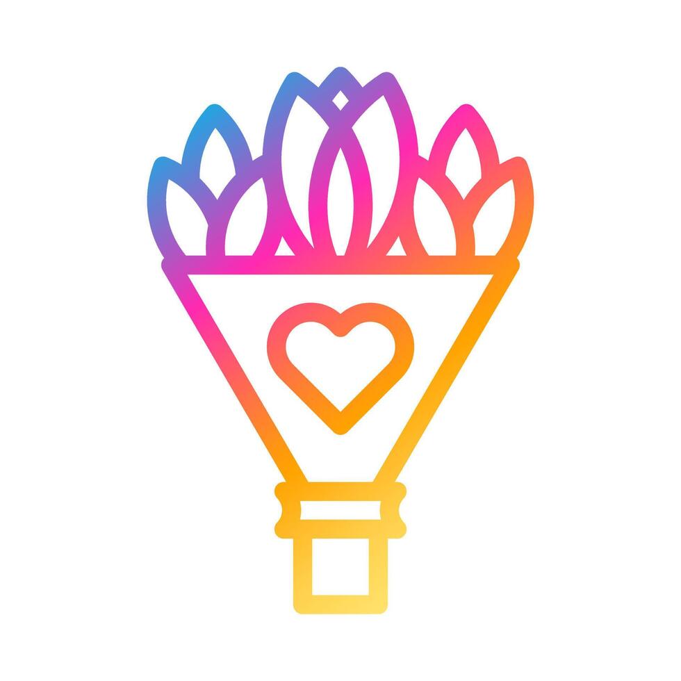 Bouquet icon gradient style valentine illustration vector element and symbol perfect.