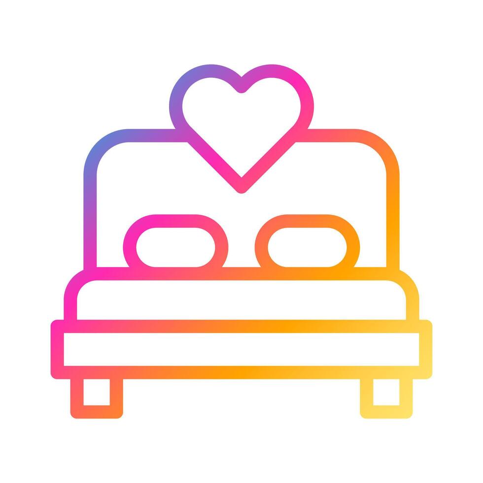 bed icon gradient style valentine illustration vector element and symbol perfect.