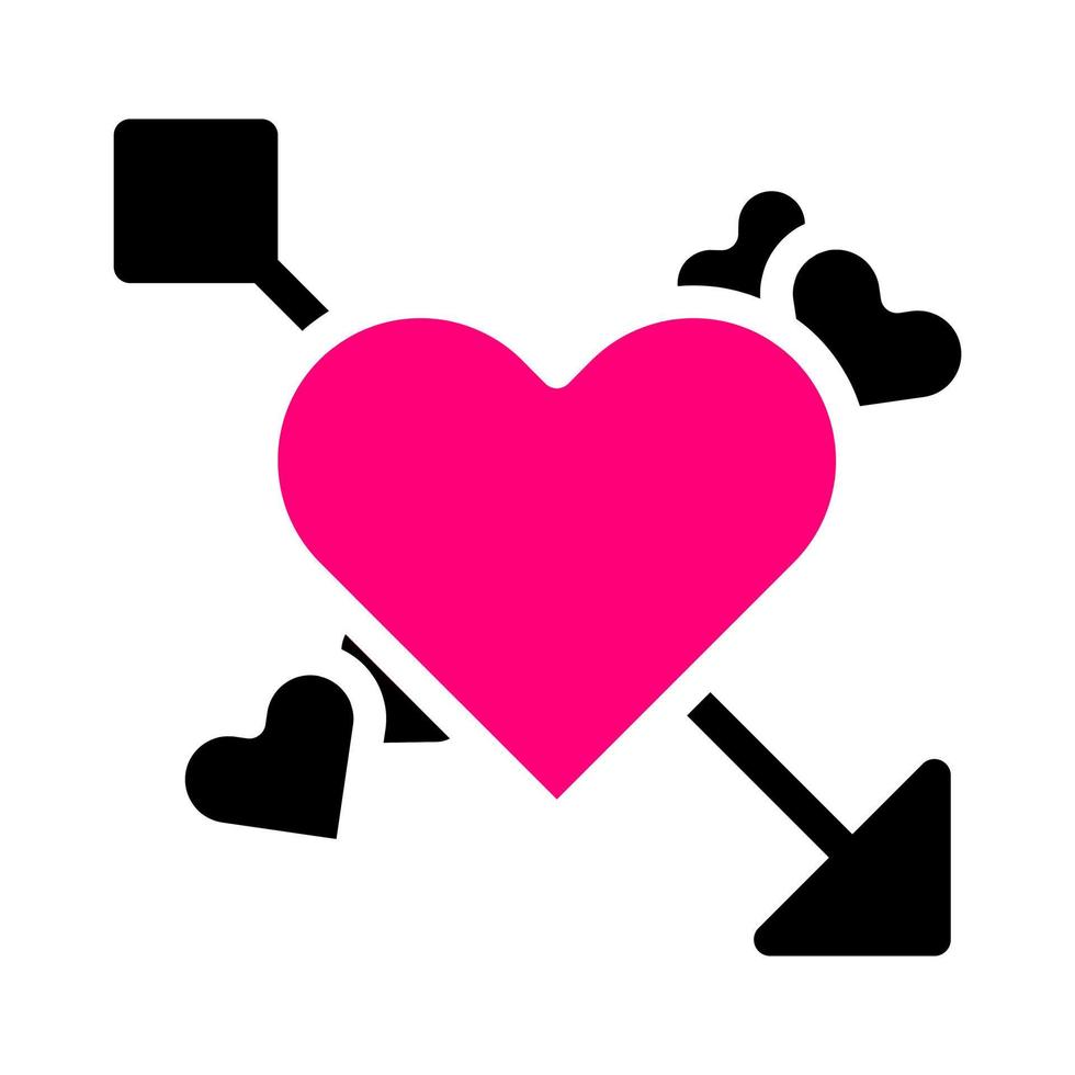 icono de corazón sólido negro rosa estilo san valentín ilustración vector elemento y símbolo perfecto.