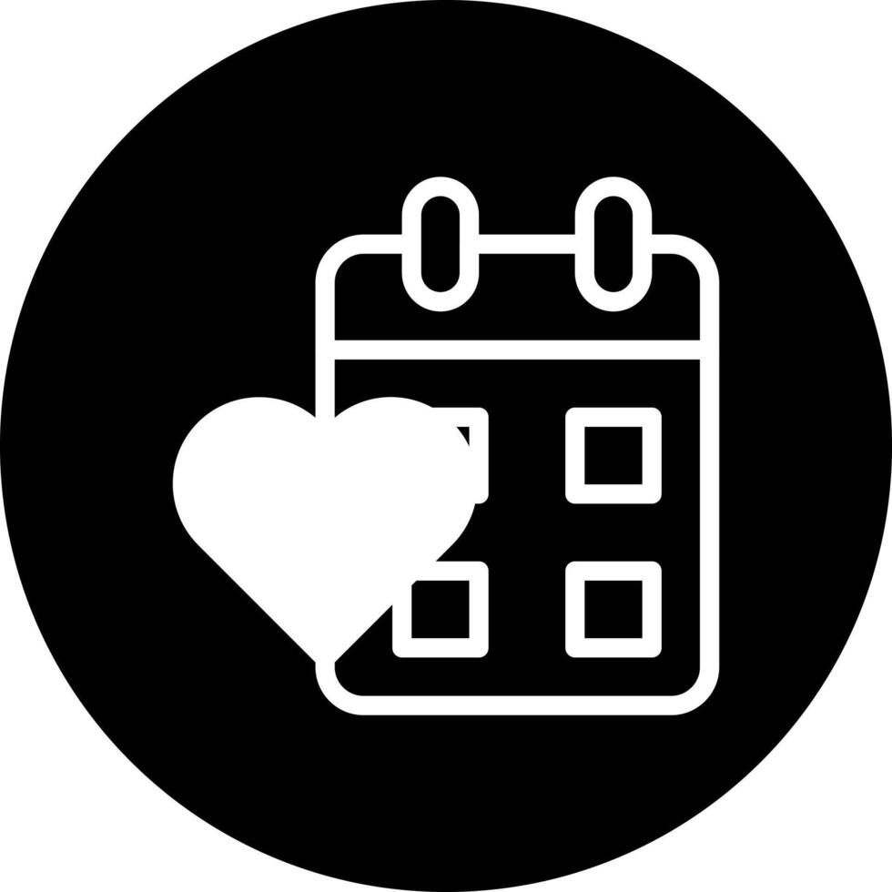 calendar icon filled black white style valentine illustration vector element and symbol perfect.