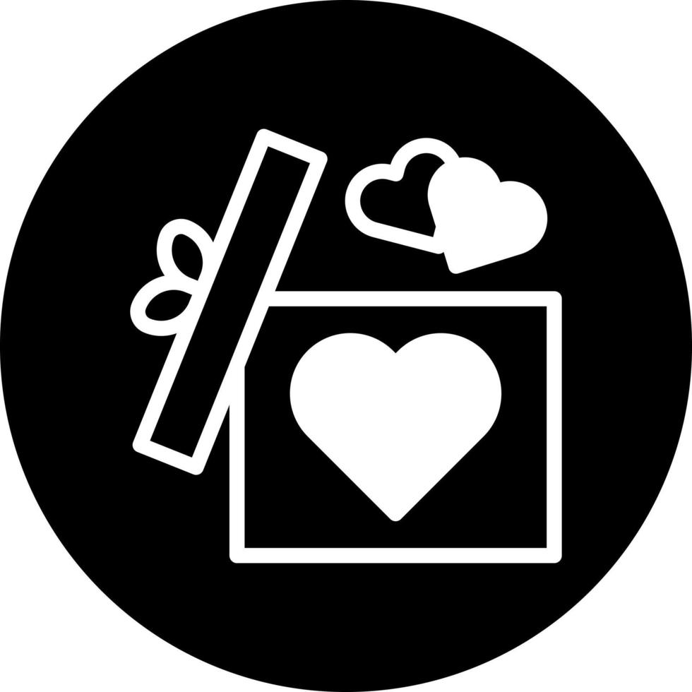 gift icon filled black white style valentine illustration vector element and symbol perfect.