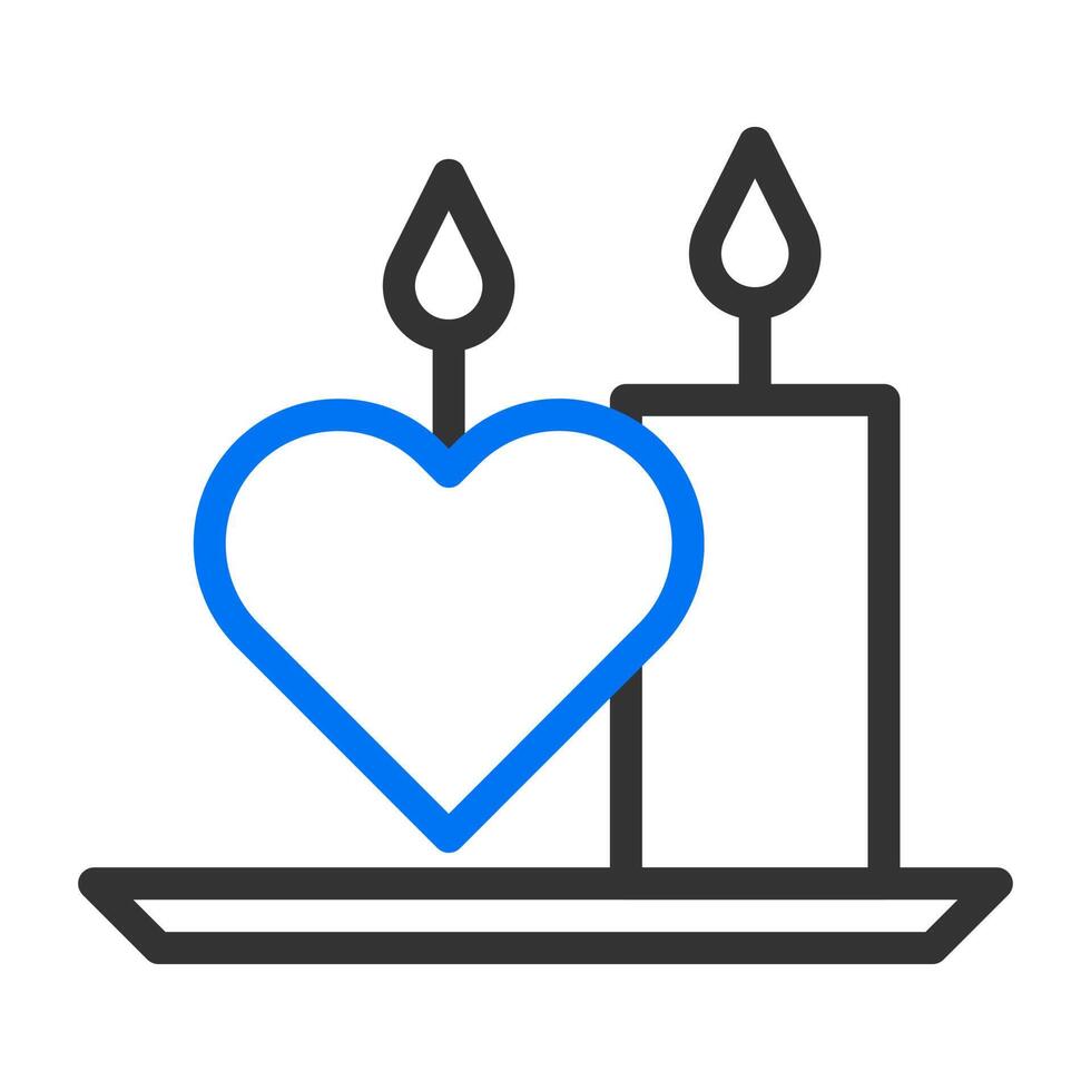 vela icono azul gris estilo san valentín ilustración vector elemento y símbolo perfecto.