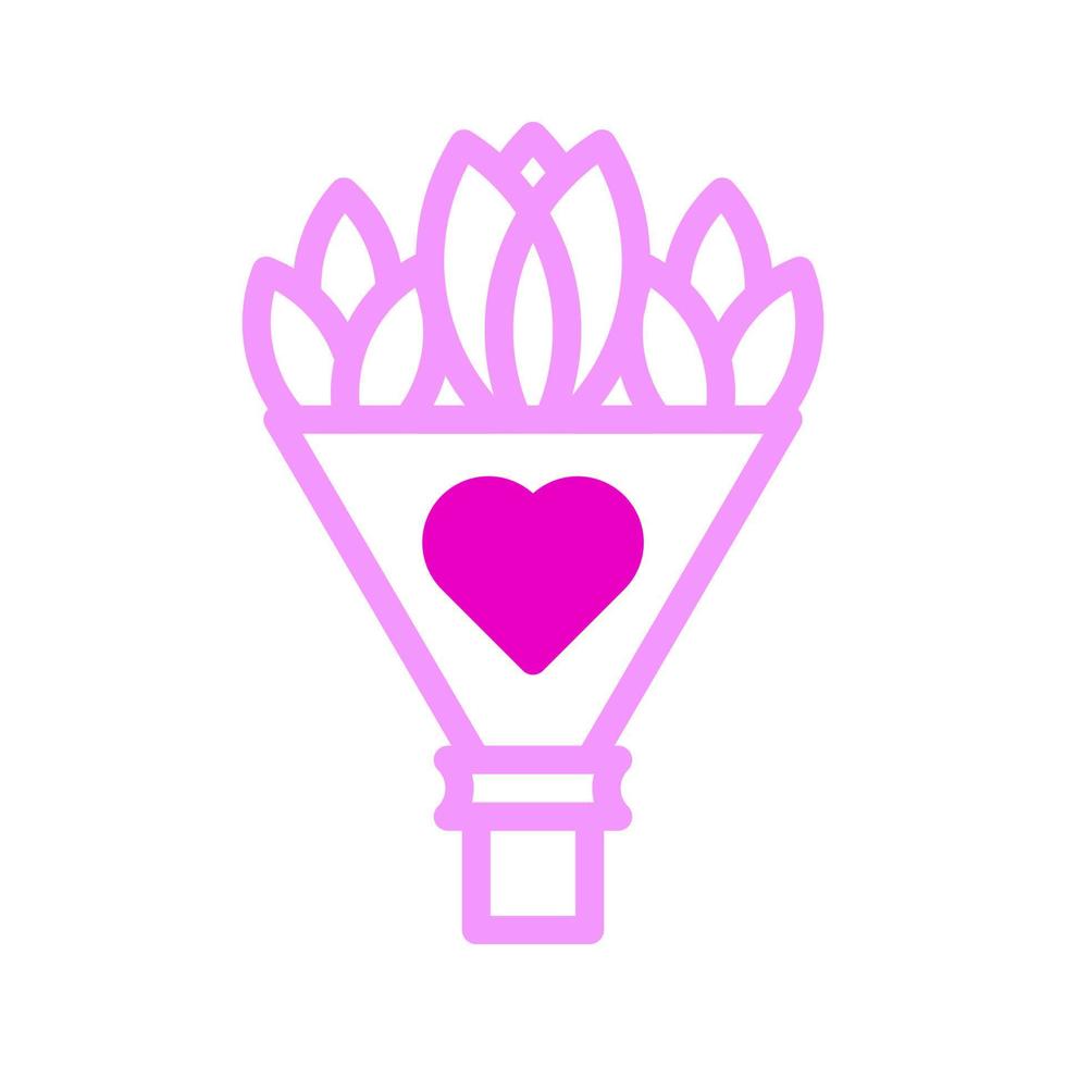 Bouquet Icon duotone pink style valentine illustration vector element and symbol perfect.