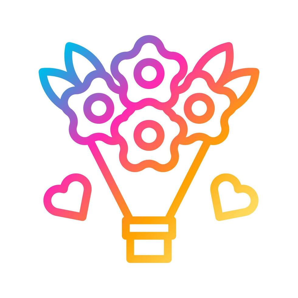 Bouquet icon gradient style valentine illustration vector element and symbol perfect.