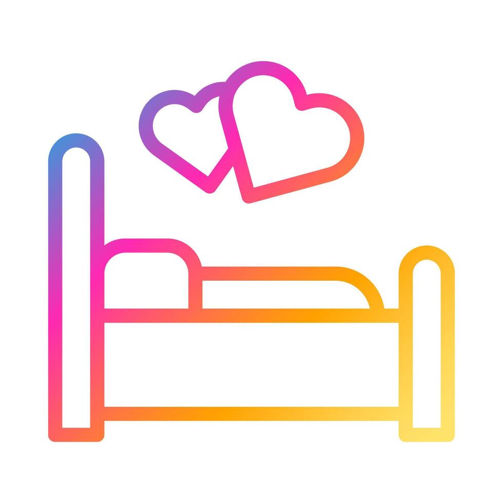 bed icon gradient style valentine illustration vector element and symbol perfect.