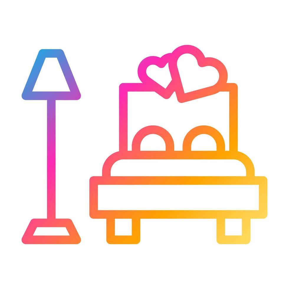 cama icono degradado estilo San Valentín ilustración vector elemento y símbolo perfecto.