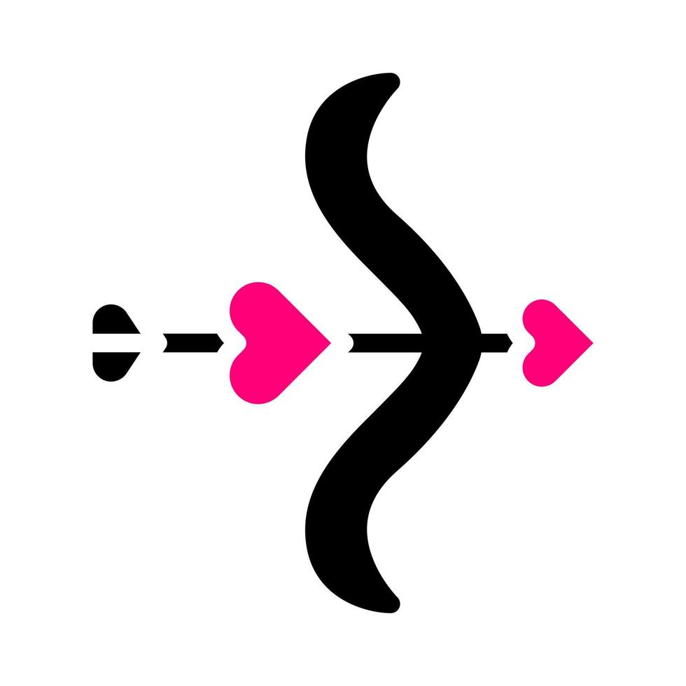icono de flecha sólido negro rosa estilo san valentín ilustración vector elemento y símbolo perfecto.
