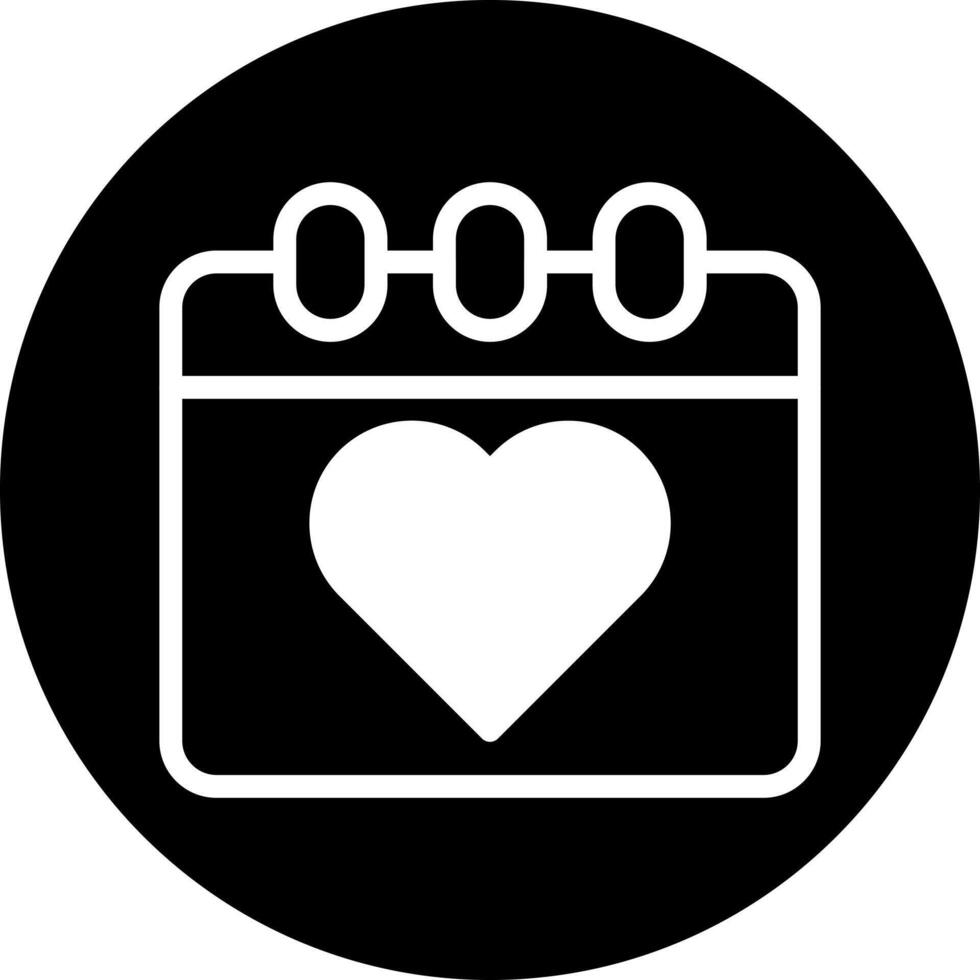 calendar icon filled black white style valentine illustration vector element and symbol perfect.