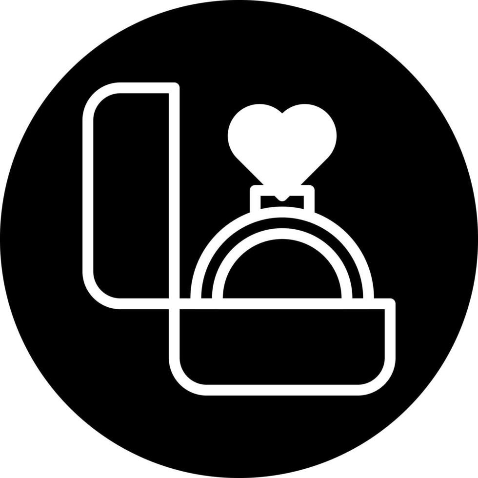 icono de anillo relleno estilo blanco negro ilustración de San Valentín elemento vectorial y símbolo perfecto. vector