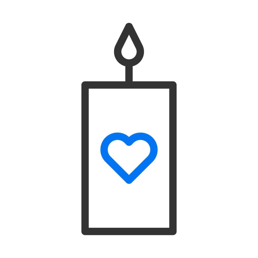 candle icon blue grey style valentine illustration vector element and