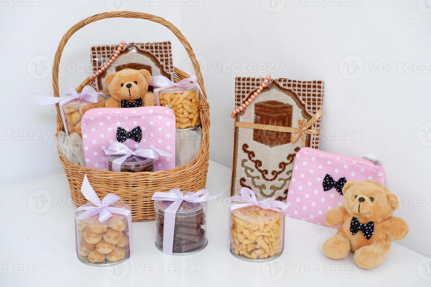 beautiful gift basket as a background photo