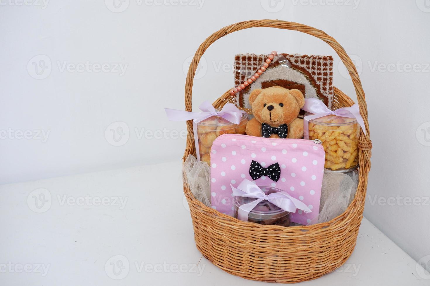 beautiful gift basket as a background photo