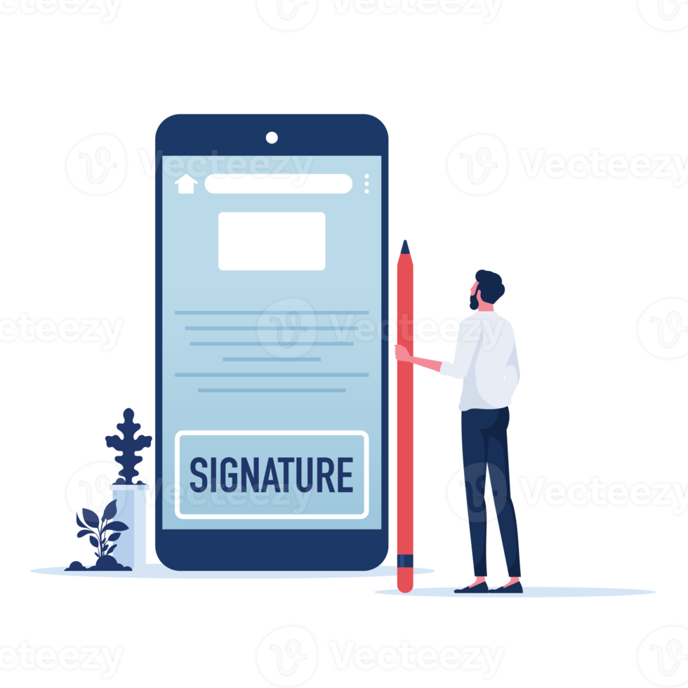 Electronic contract or digital signature concept png