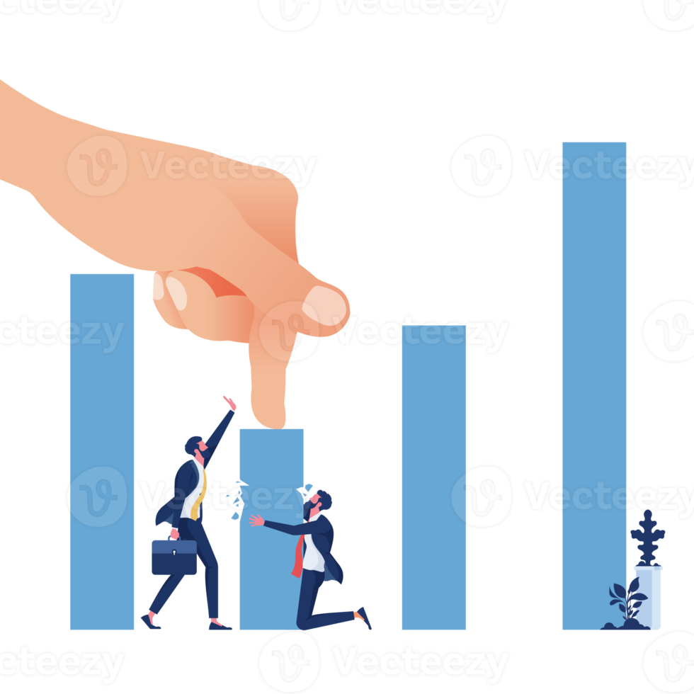 Concept of an economic crisis-Big hand breakdown histogram stock png