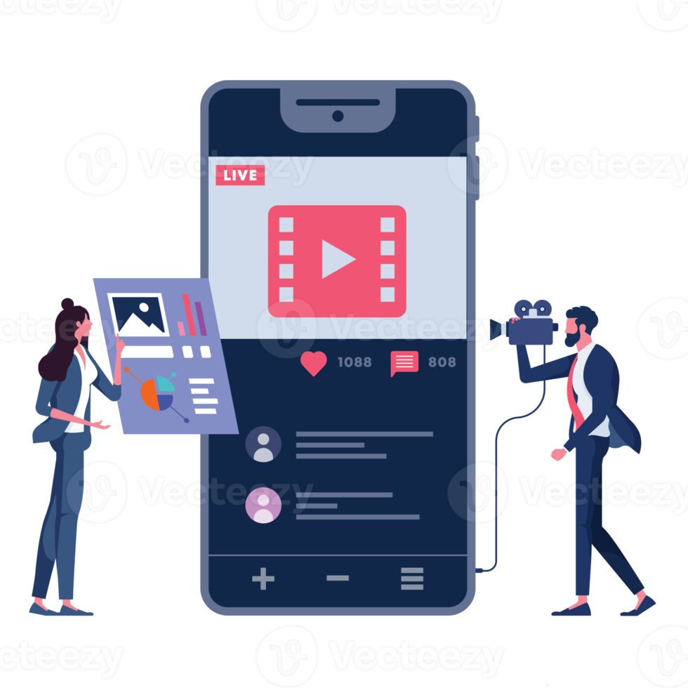 Online marketing content-Social media and social network concept png