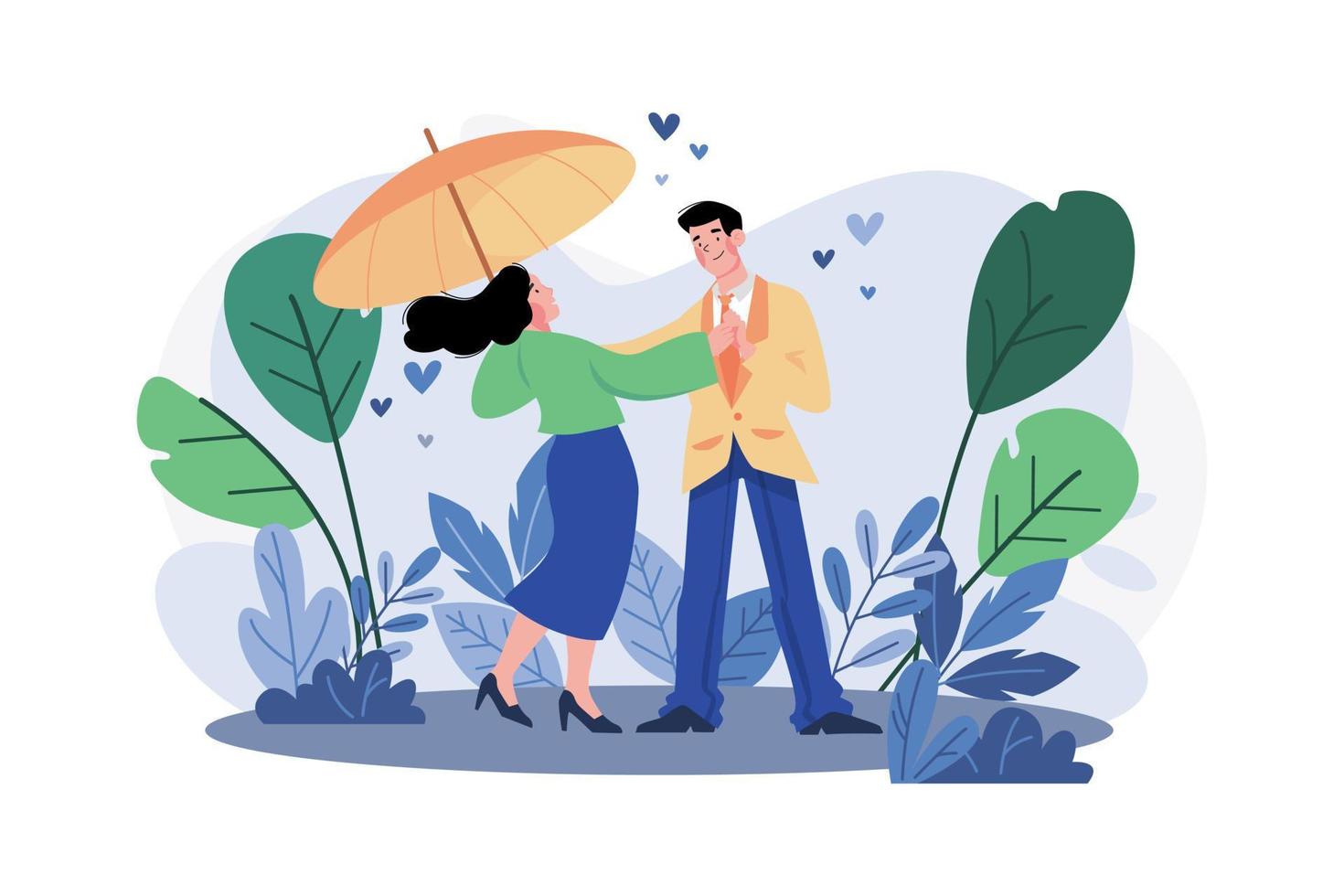 Young Couple Dancing In Love. vector