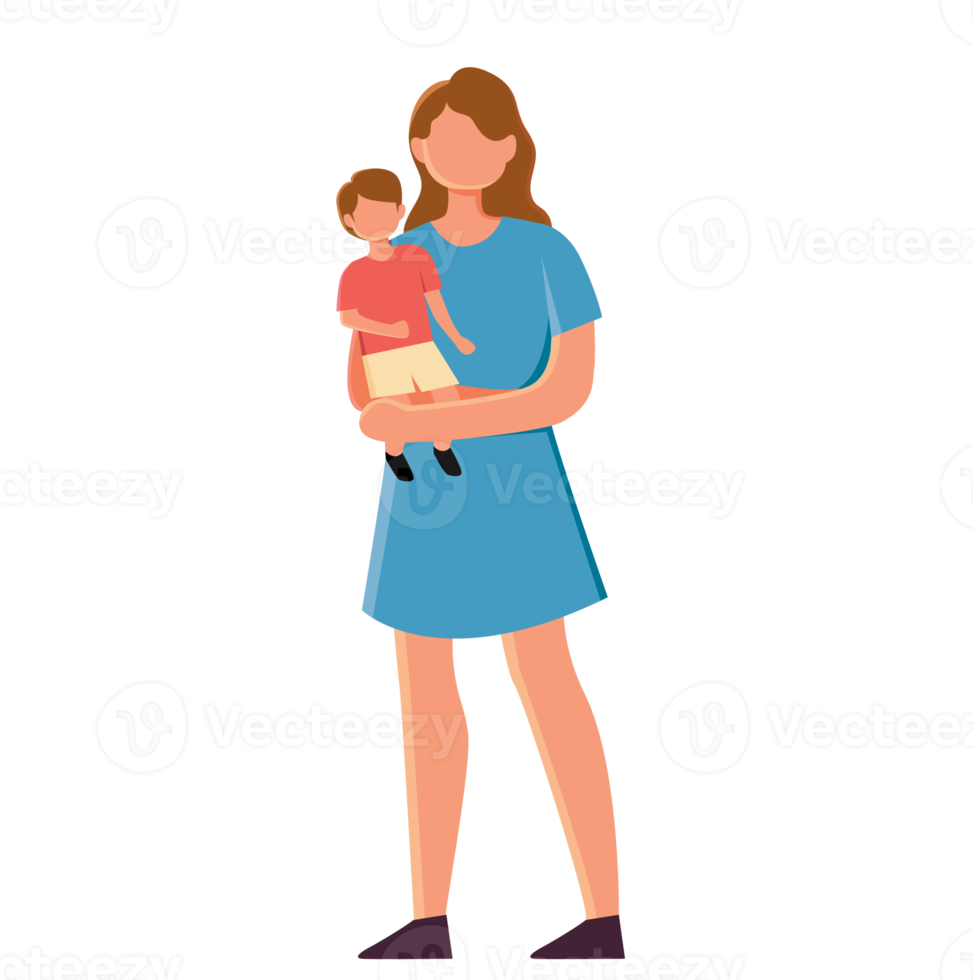 mom and child isolated png