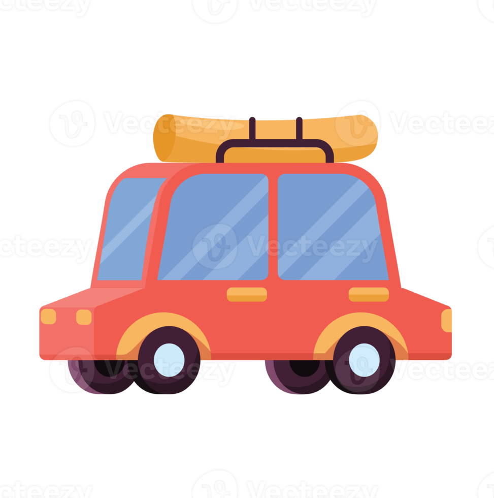 car on vacation isolated png