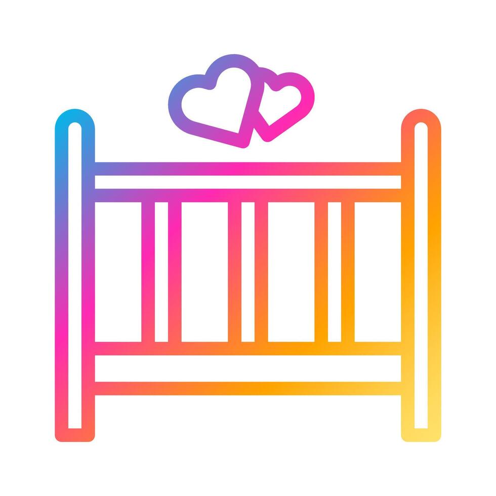 cama icono degradado estilo San Valentín ilustración vector elemento y símbolo perfecto.