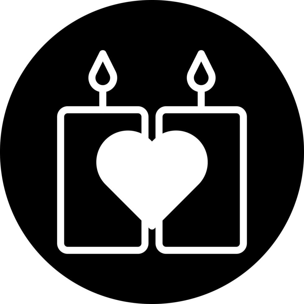 icono de vela relleno estilo blanco negro ilustración de san valentín elemento vectorial y símbolo perfecto. vector