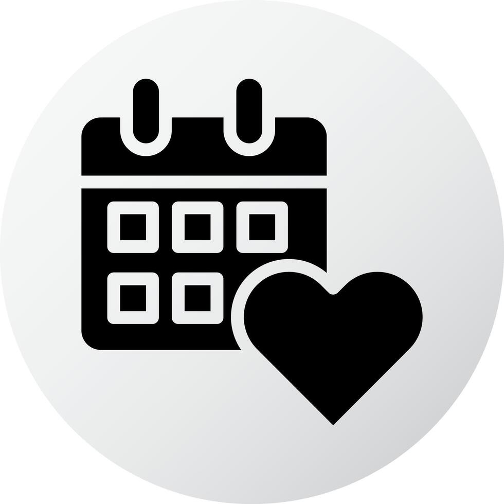 calendar icon filled black white style valentine illustration vector element and symbol perfect.