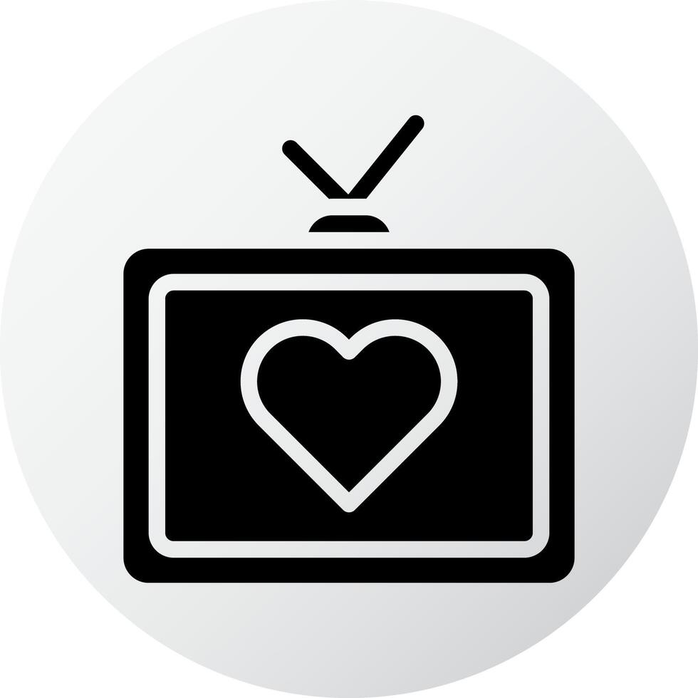 icono de tv relleno estilo blanco negro ilustración de san valentín elemento vectorial y símbolo perfecto. vector