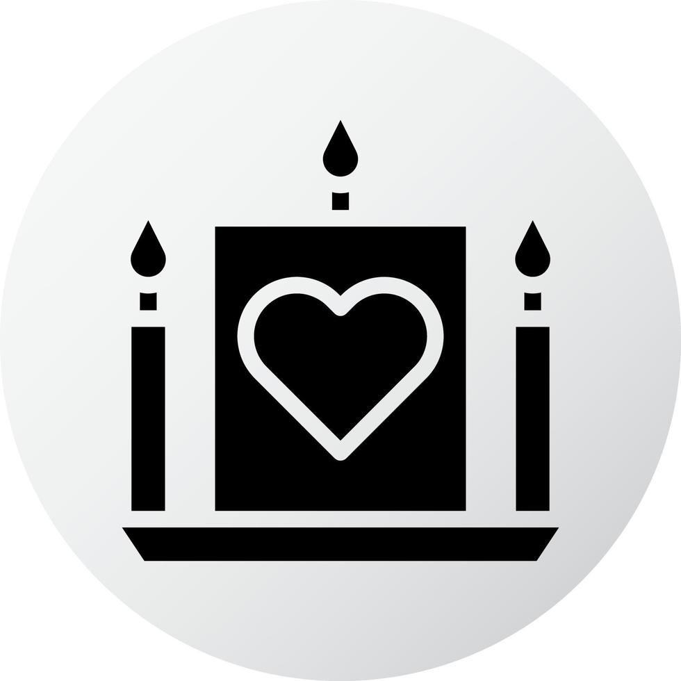 icono de vela relleno estilo blanco negro ilustración de san valentín elemento vectorial y símbolo perfecto. vector