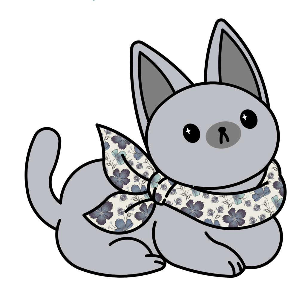 chat mignon avec un collier coloré png