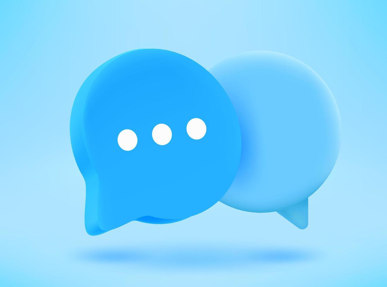 Blue speech clouds. Conversation concept. 3d vector icon