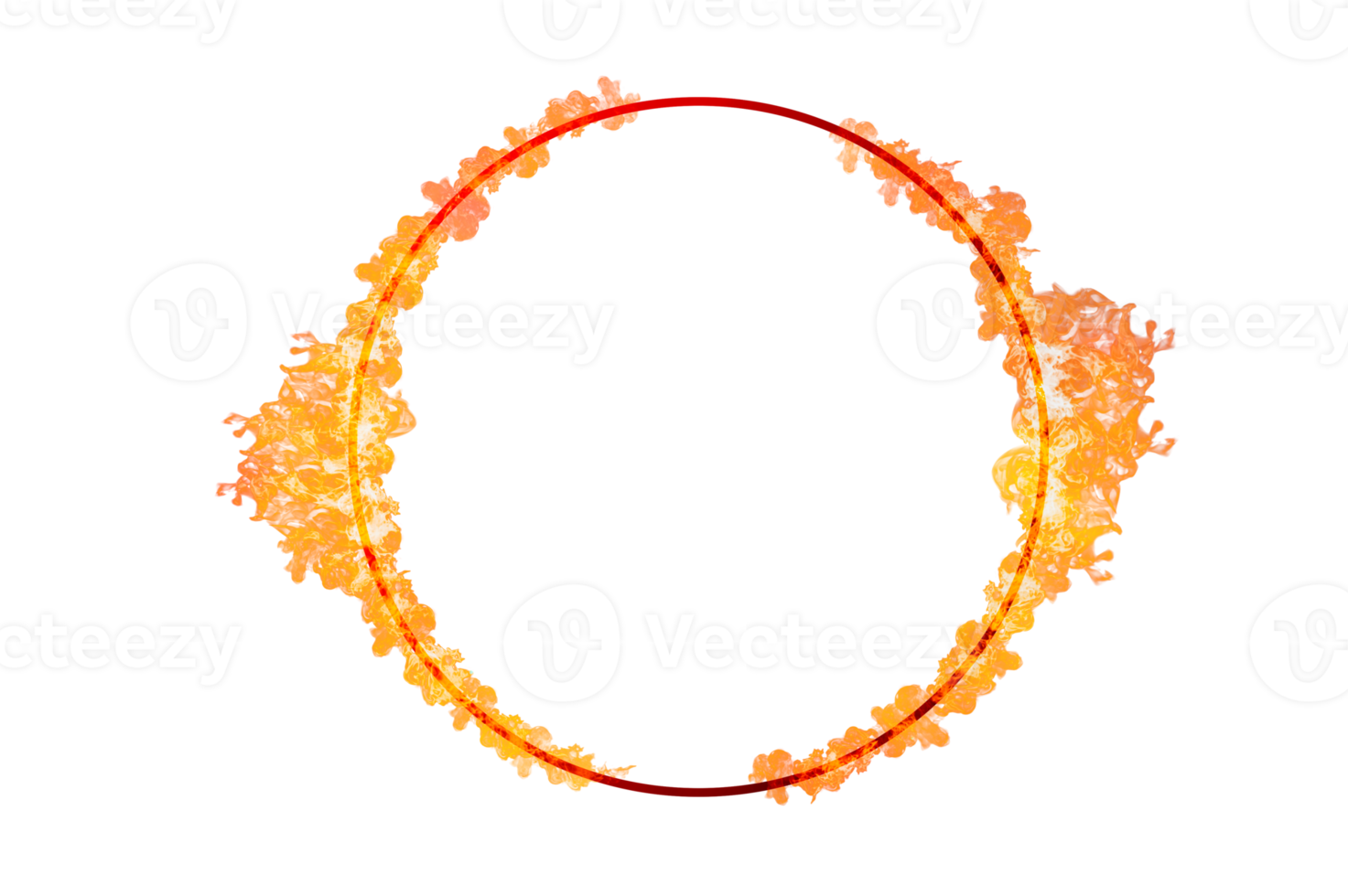 cirkel kader oranje vlam geïsoleerd Aan transparant achtergrond PNG het dossier