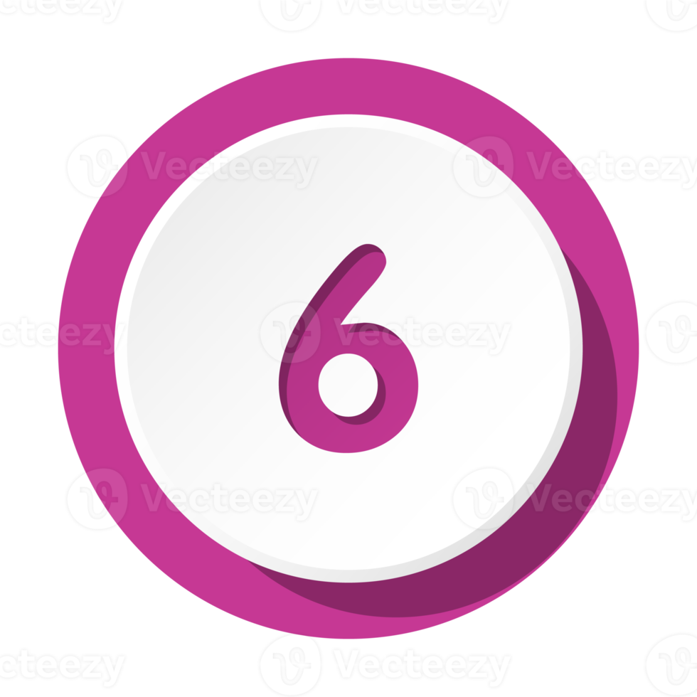 Bullet with number 6 png