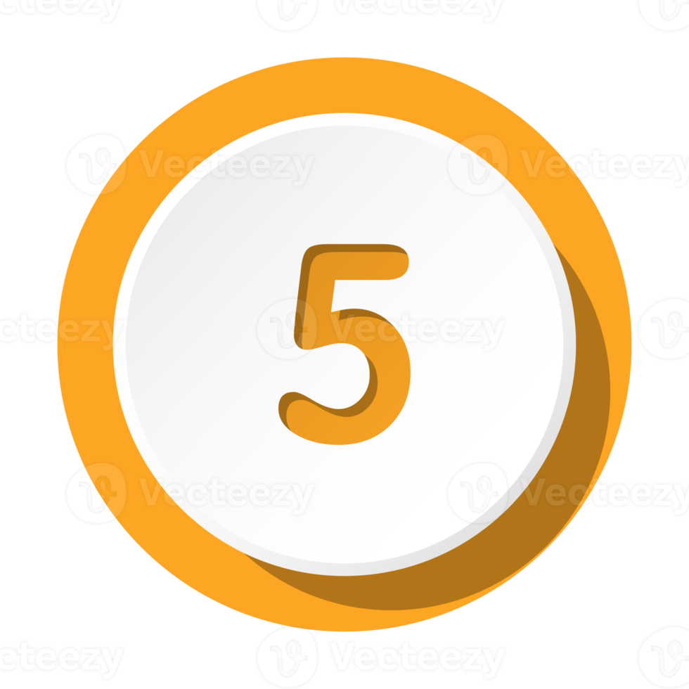 Bullet with number 5 png