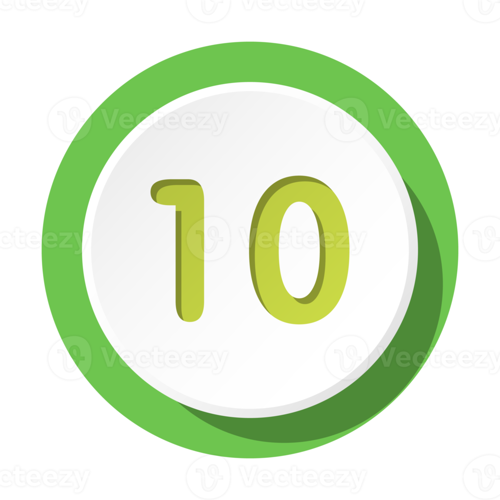 Bullet with number 10 png