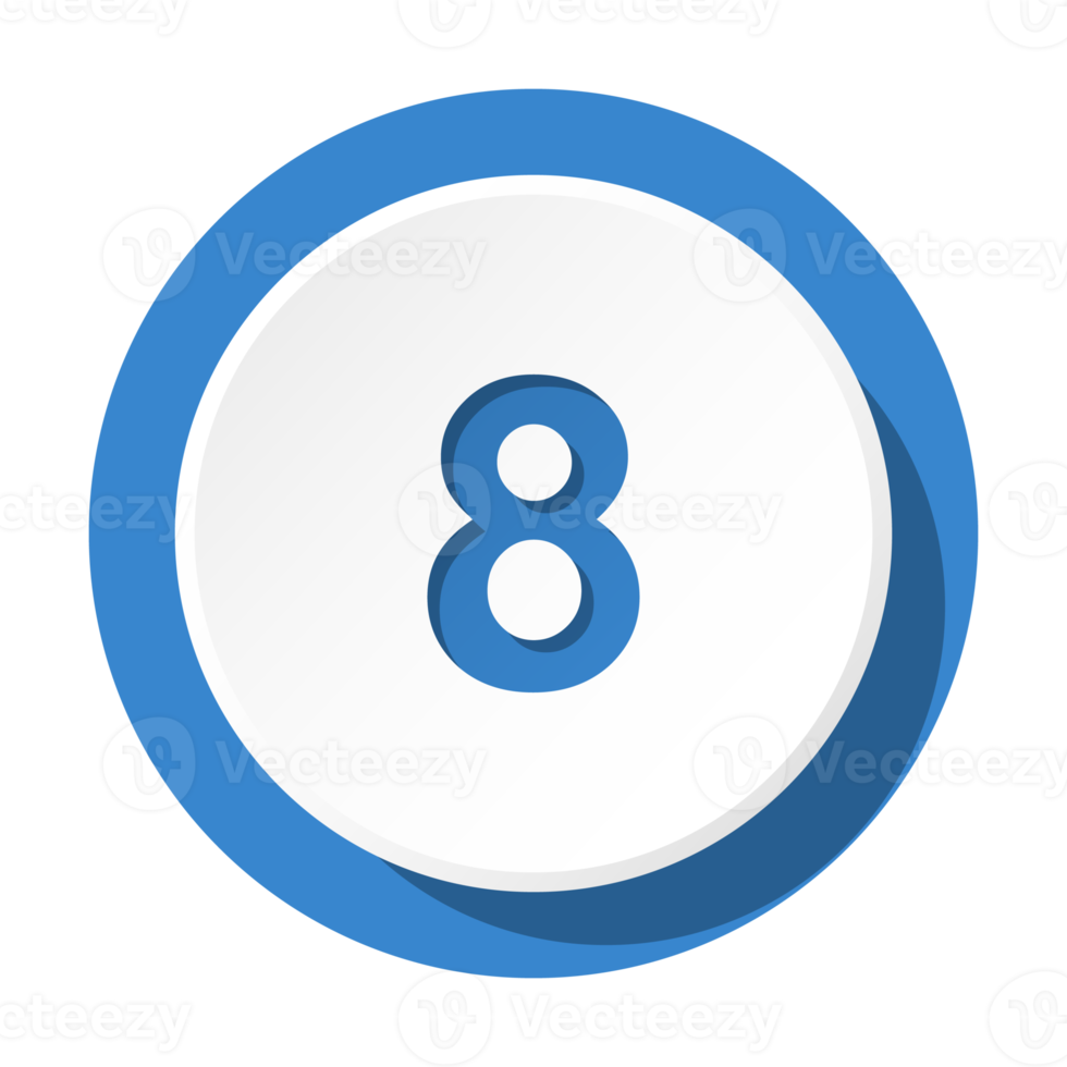 Bullet with number 8 png