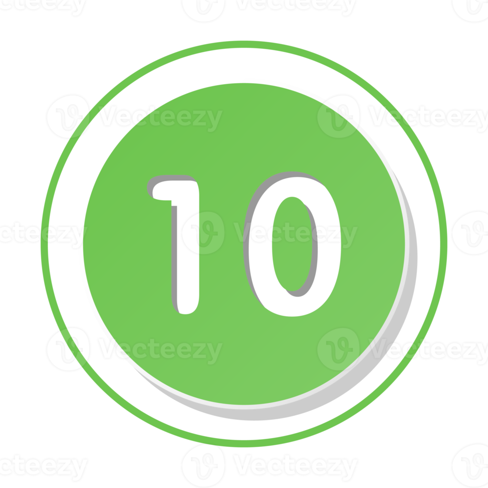 Bullet with number 10 png