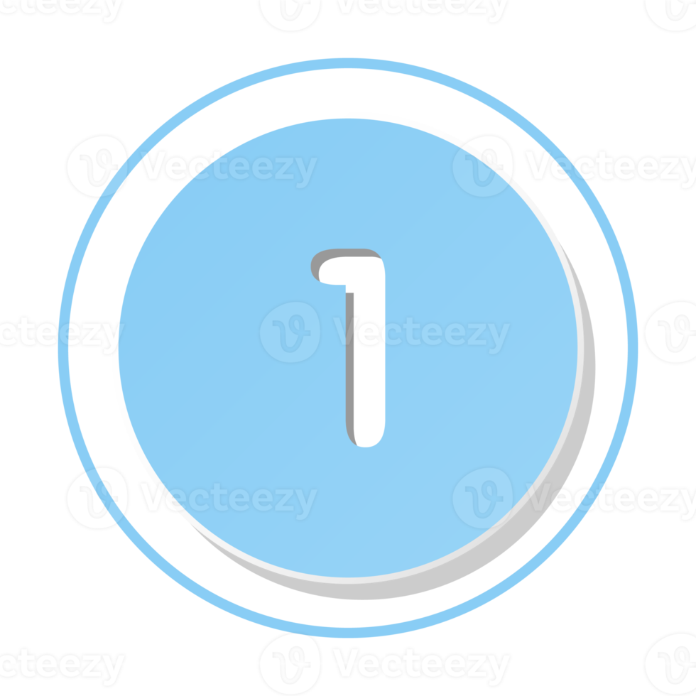 Bullet with number 1 png