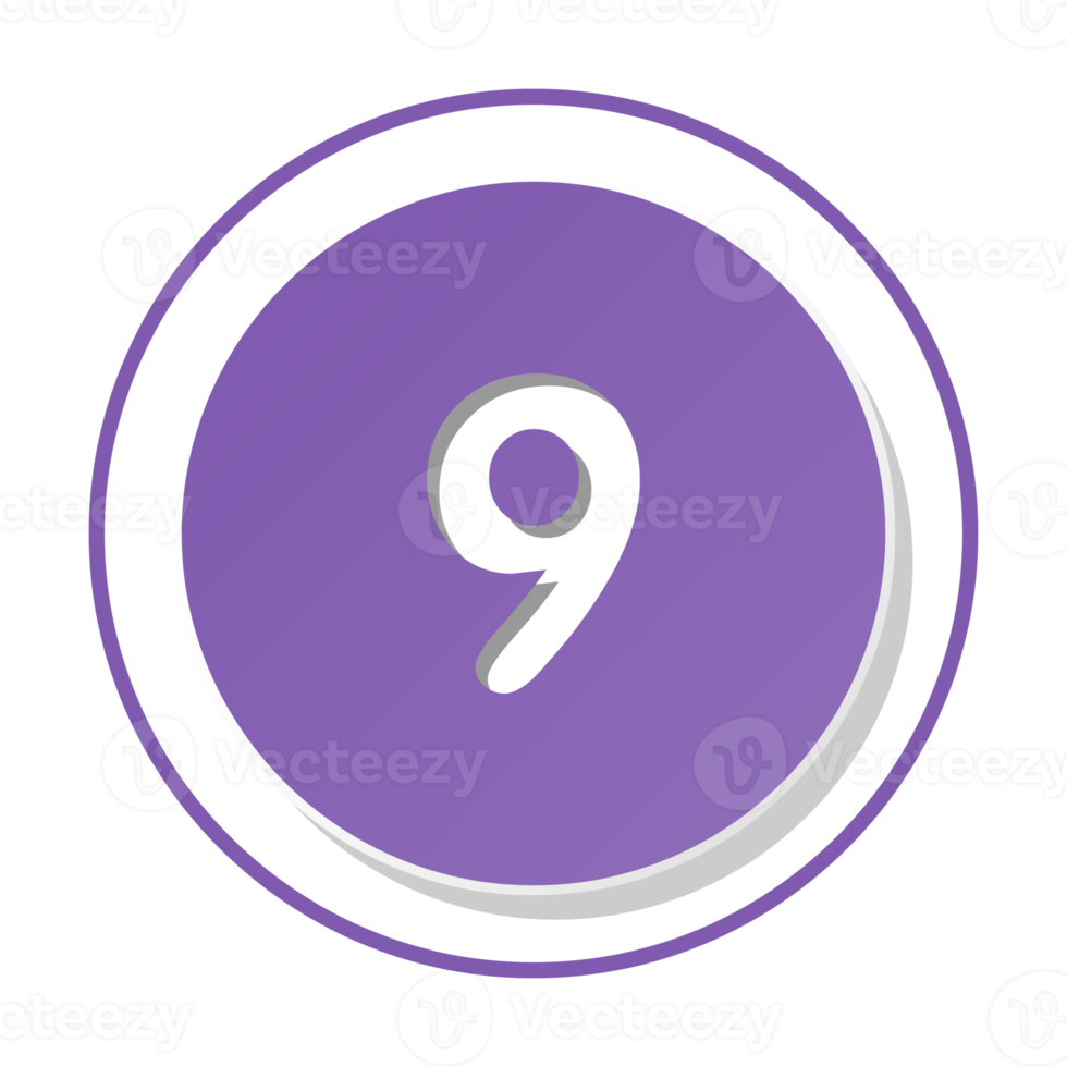 Bullet with number 9 png