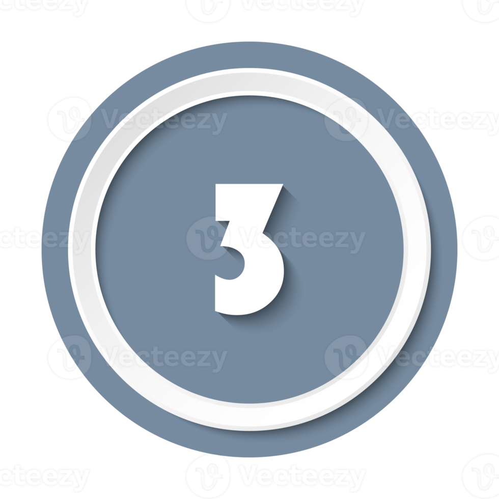 Bullet with number 3 png