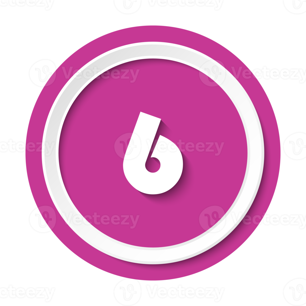 Bullet with number 6 png