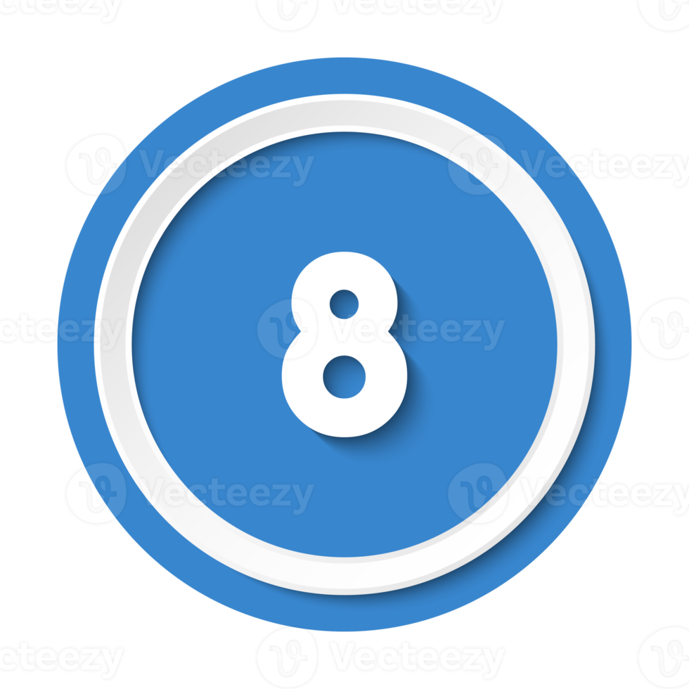 Bullet with number 8 png