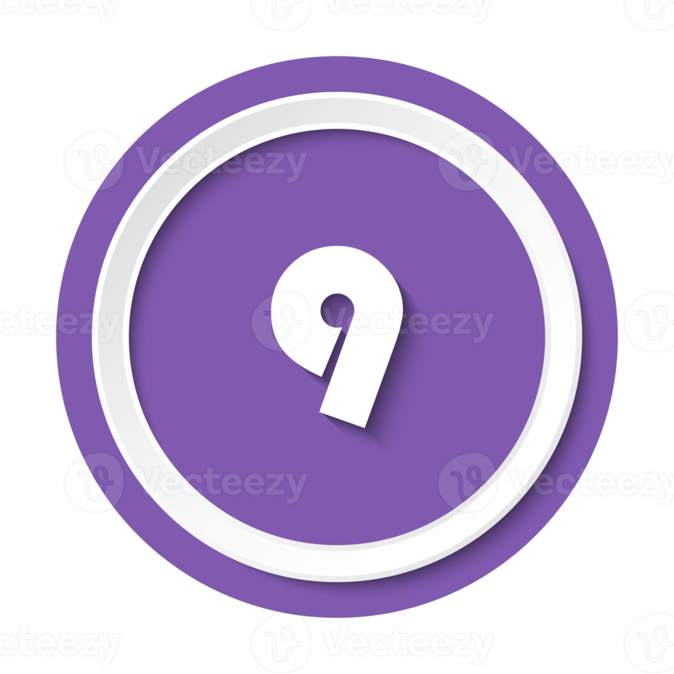Bullet with number 9 png