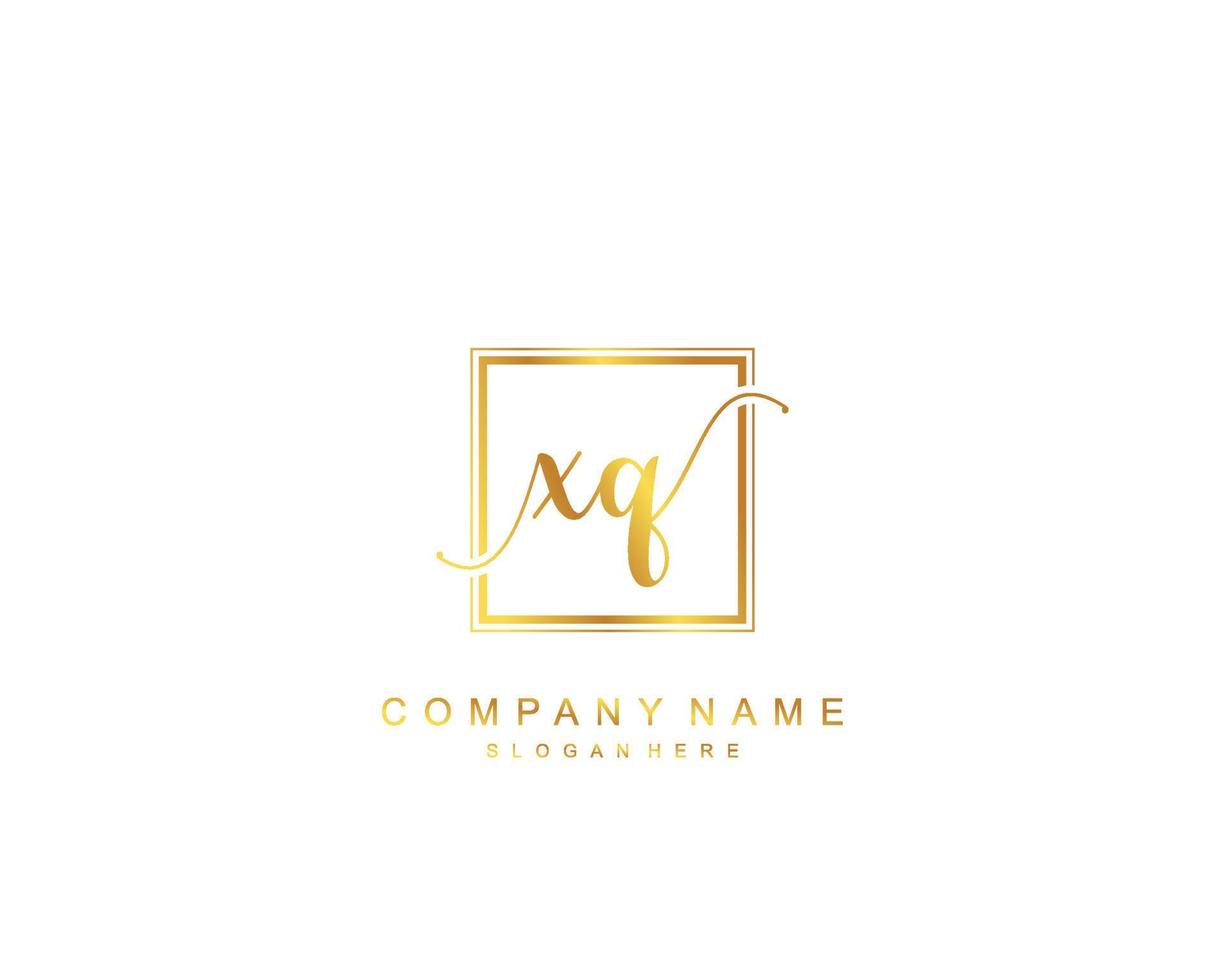 Initial XQ beauty monogram and elegant logo design, handwriting logo of initial signature, wedding, fashion, floral and botanical with creative template. vector