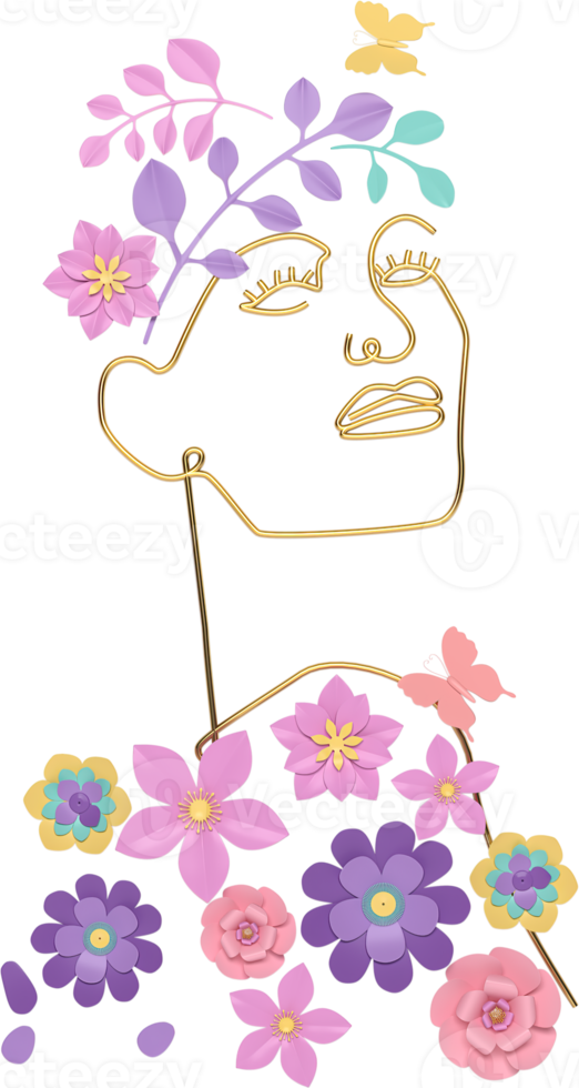 access element for Valentine's Day and Mother's Day greeting card, 3D rendering of celebrations on special days. png