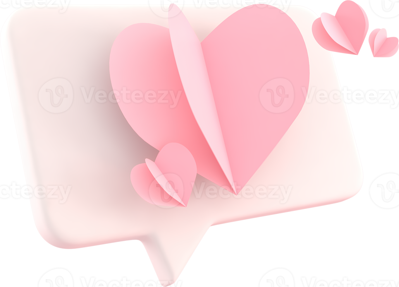 access element for Valentine's Day and Mother's Day greeting card, 3D rendering of celebrations on special days. png